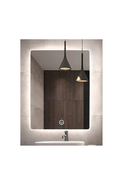 GLOBAL LED MIRROR 65x90 Cm Dokunmatik Tuşlu Ledli Ayna Banyo Aynası Dekoratif Ayna Boy Ayna Salon Duvar Ayna ürün görseli 1
