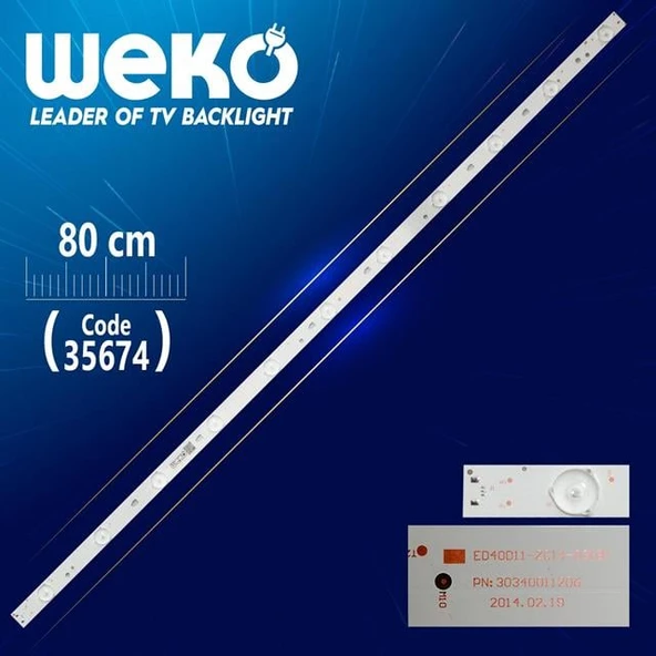 LED40D11-ZC14-03(B) PN:30340011206 - 11 Ledli 80 Cm - WK-1153 Led Tv Bar ürün görseli 1