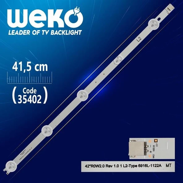 42'' ROW2.0 REV 1.0 1 L2-TYPE 6916L-1122A MT - 41.5 Cm 5 Ledli - WK-989 Led Tv Bar ürün görseli 1