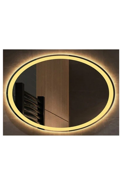 GLOBAL LED MIRROR 65x85 Cm Kumlamalı Elips Ledli Ayna Banyo Aynası Dekoratif Ayna Boy Ayna Salon Duvar Ayna ürün görseli 1