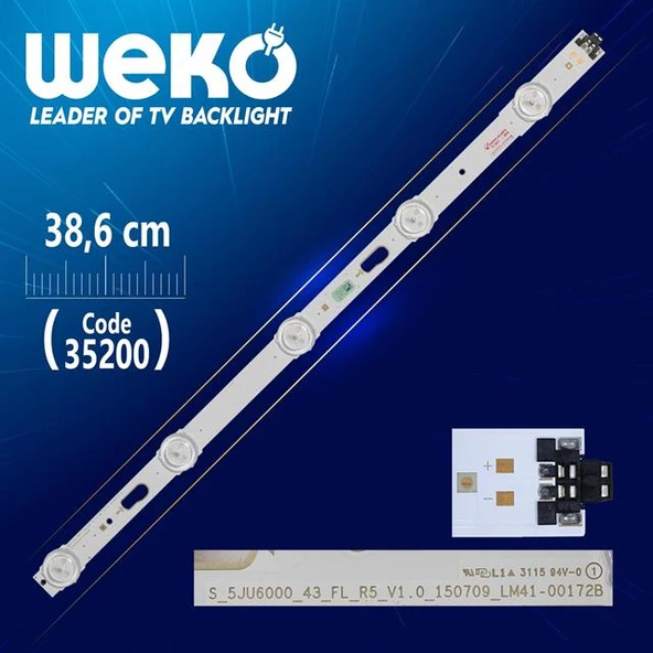 S_5JU6000_43_FL_R5_V1.0_150709_LM41-00172B - 38.6 Cm 5 Ledli   (WK-881) Tv Led Bar (Tvnizi açıp içindeki led barla birebir aynısı olduğunu görmeden almayınız. Sonrasında iade ALMAMAKTAYIZ.) ürün görseli 1