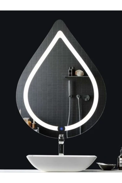 GLOBAL LED MIRROR Damla Desenli Ledli Banyo Aynası 40x60 Cm ürün görseli 1