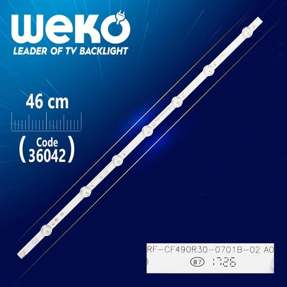 RF-CF490R30-0701B-02 A0 - 7 LEDLİ - 46 CM - Tv Led Bar (Tvnizi açıp içindeki led barla birebir aynısı olduğunu görmeden almayınız. Sonrasında iade ALMAMAKTAYIZ.) ürün görseli 1