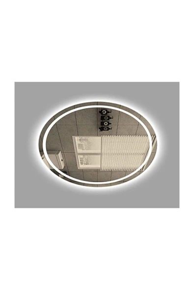 GLOBAL LED MIRROR 50x70 Cm Kumlamalı Elips Ledli Ayna Banyo Aynası Dekoratif Ayna Boy Ayna Salon Duvar Ayna ürün görseli 1