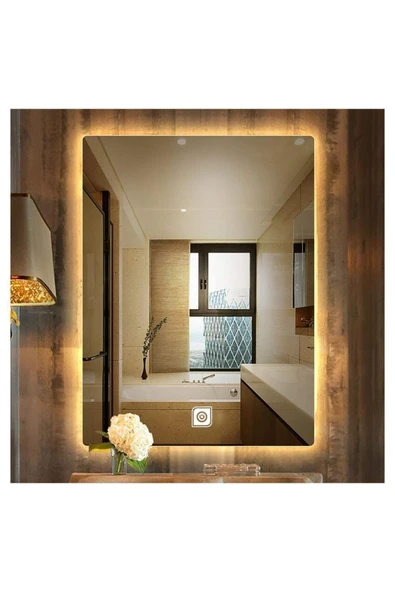 GLOBAL LED MIRROR Dokunmatikli Beyaz Ledli Banyo Aynası-ledli Ayna 40x60 ürün görseli 1