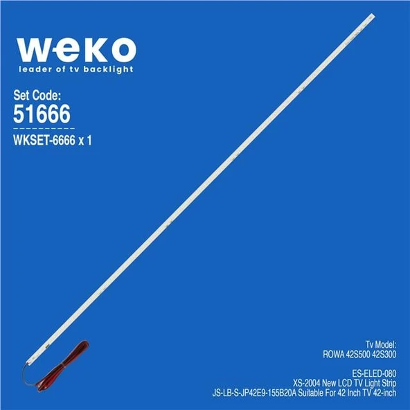 Wkset-6666 Js-Lb-S-Jp42e9-155B20A 75 Ledli 54 Cm 3V  1 Adet Led Bar (54Led) (Tvnizi açıp içindeki led barla birebir aynısı olduğunu görmeden almayınız. Sonrasında iade ALMAMAKTAYIZ.) ürün görseli 1