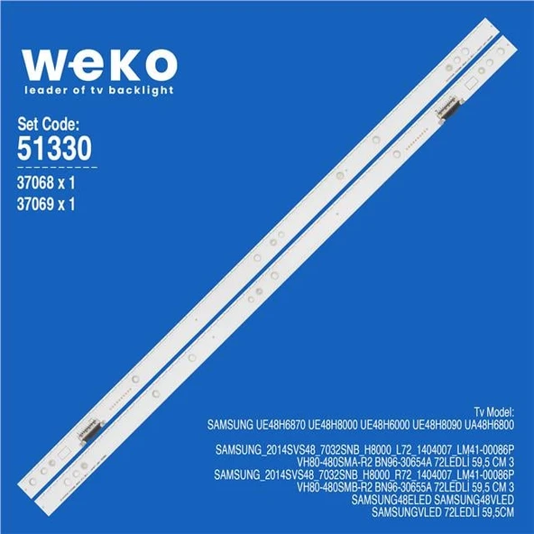 Samsung UE48H8090 48'' 2 Adet Tv Led Bar (Tvnizi açıp içindeki led barla birebir aynısı olduğunu görmeden almayınız. Sonrasında iade ALMAMAKTAYIZ.) ürün görseli 1