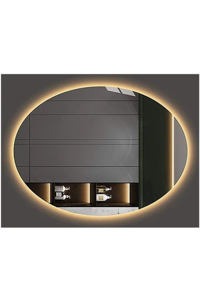 GLOBAL LED MIRROR 50x70 Cm Elips Ledli Ayna Banyo Aynası Dekoratif Ayna Boy Ayna Salon Duvar Ayna ürün görseli 1