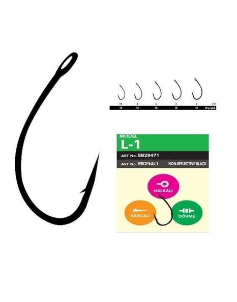 Hayabusa L1 Sazan İğnesi Dövme Teflon Black 10lu Paket ürün görseli 1