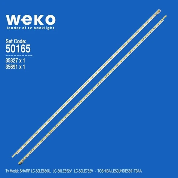Wkset-5165 35327X1 35691X1 V500H1-Ls6 2 Adet Led Bar (56Led) (Tvnizi açıp içindeki led barla birebir aynısı olduğunu görmeden almayınız. Sonrasında iade ALMAMAKTAYIZ.) ürün görseli 1