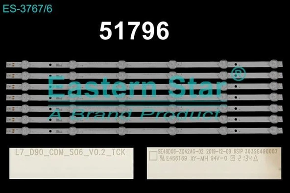 Wkset-6796 37460X7 Se49d06-Zc42ag-02 6S1P 303Se490007  7 Adet Led Bar (Tvnizi açıp içindeki led barla birebir aynısı olduğunu görmeden almayınız. Sonrasında iade ALMAMAKTAYIZ.) ürün görseli 1
