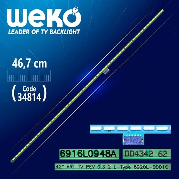 42 Art Tv Rev 0.3 2 L-Type 6920L-0001C - 46.7 Cm 54 Ledli - (Wk-696) ürün görseli 1