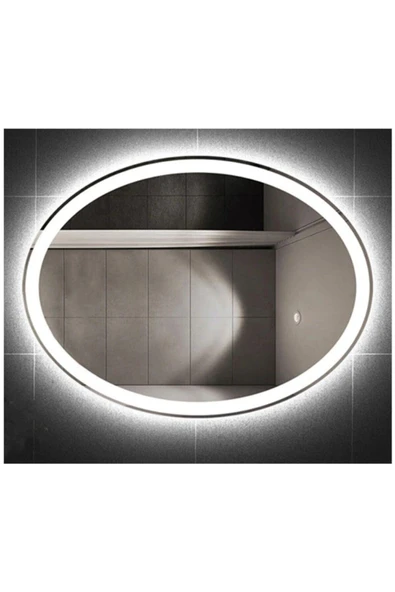 GLOBAL LED MIRROR 80x60 Beyaz Led Elips Banyo Işıklı Ledli Ayna ürün görseli 1