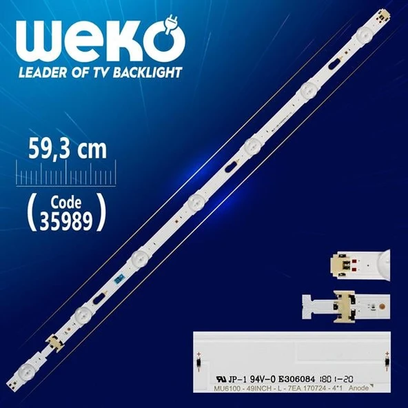 MU6100 49INCH-L-7EA 170724-4*1 ANODE 59.3 Cm Tv Led Bar (Tvnizi açıp içindeki led barla birebir aynısı olduğunu görmeden almayınız. Sonrasında iade ALMAMAKTAYIZ.) ürün görseli 1