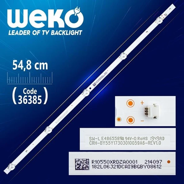 CRH-BY55Y17303010059A6-REV1.0  5 Ledli  54.8 Cm Tv Led Bar (Tvnizi açıp içindeki led barla birebir aynısı olduğunu görmeden almayınız. Sonrasında iade ALMAMAKTAYIZ.) ürün görseli 1