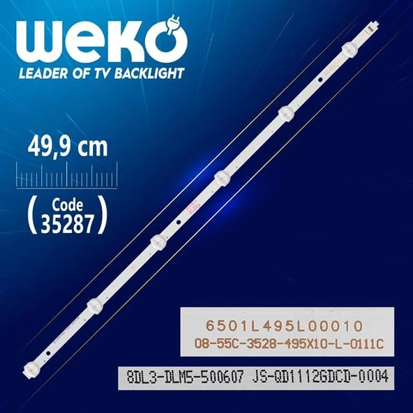 6501L495L00010 - 08-55C-3528-495X10-L-0111C - 49.9 Cm 6 Ledli   (WK-919) Tv Led Bar (Tvnizi açıp içindeki led barla birebir aynısı olduğunu görmeden almayınız. Sonrasında iade ALMAMAKTAYIZ.) ürün görseli 1