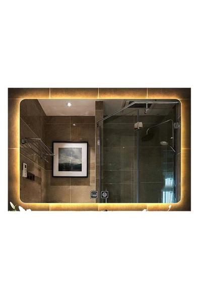 GLOBAL LED MIRROR 50x65 cm Dokunmatik Tuşlu Buğu Çözücü Ledli Banyo Aynası Dekoratif Ayna ürün görseli 1