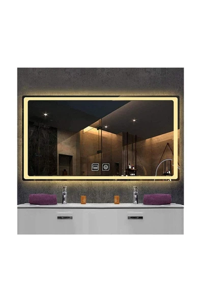 GLOBAL LED MIRROR 70x110 Cm Dokunmatik Tuşlu Buğu Çözücü Ledli Banyo Aynası Dekoratif Ayna ürün görseli 1