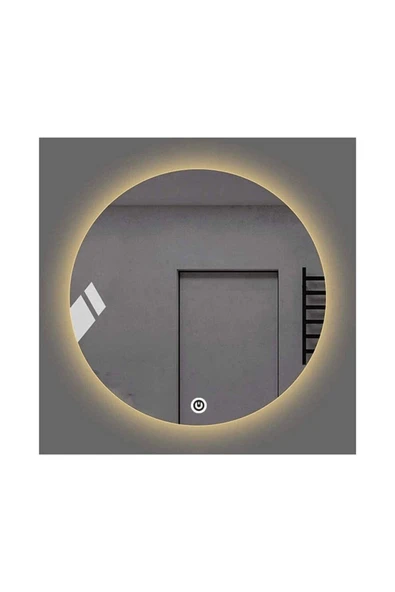 GLOBAL LED MIRROR 50 Cm Dokunmatik Tuşlu Yuvarlak Ledli Ayna Banyo Aynası Dekoratif Ayna Boy Ayna Salon Duvar Ayna ürün görseli 1