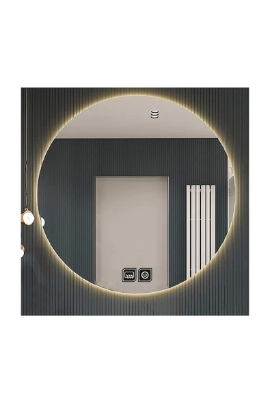 DNR Mirror 60 Cm Buğu Yapmayan Dokunmatik Tuşlu Günışığı Ledli Yuvarlak Banyo Aynası ürün görseli 1