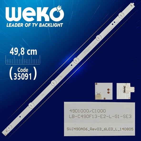 SVJ490A06_REV03_6LED_L - LB-C490F13-E2-L-G1-SE3 / SE1 - 6 Ledli 49.8 Cm - WK-472 Led Tv Bar ürün görseli 1
