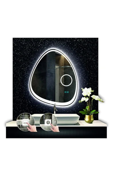 GLOBAL LED MIRROR 70 Cm Çapında Buğu Çözücülü Dokunmatik Ledli Makyaj Aynalı Kumlamalı Asimetrik Banyo Aynası ürün görseli 1