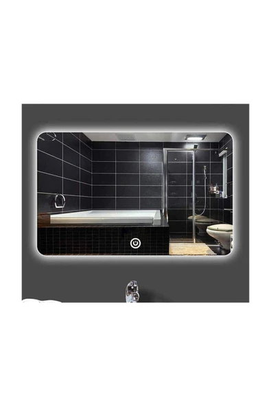 GLOBAL LED MIRROR 65x90 Cm Dokunmatik Tuşlu Ledli Ayna Banyo Aynası Dekoratif Ayna Boy Ayna Salon Duvar Ayna ürün görseli 1