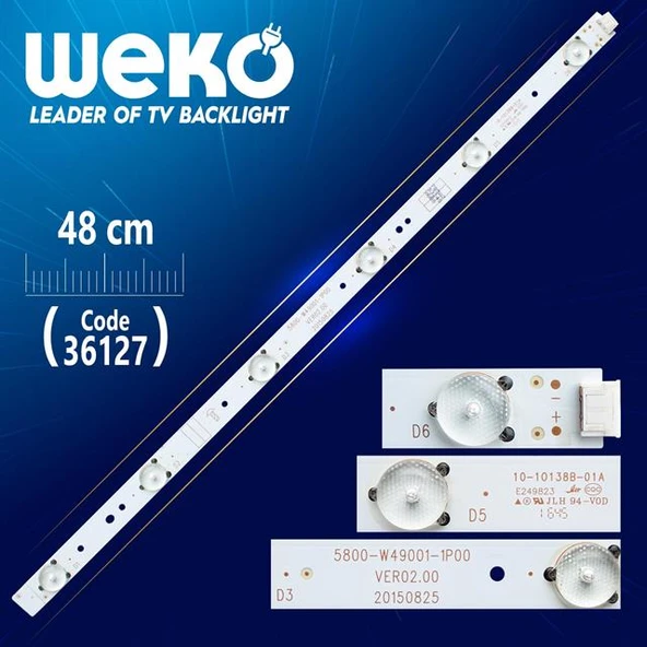 5800-W49001-1P00/2P00  VER0.2.00 6 Ledli 48 Cm Tv Led Bar (Tvnizi açıp içindeki led barla birebir aynısı olduğunu görmeden almayınız. Sonrasında iade ALMAMAKTAYIZ.) ürün görseli 1