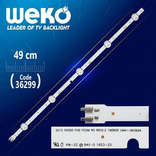 2015 SVS50 FHD FCOM R5 REV2,2 160925 LM41-00362A 5 LEDLİ 49 CM - Tv Led Bar (Tvnizi açıp içindeki led barla birebir aynısı olduğunu görmeden almayınız. Sonrasında iade ALMAMAKTAYIZ.) ürün görseli 1