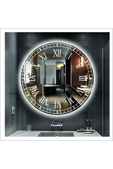 GLOBAL LED MIRROR 60 Cm Beyaz Ledli Tasarım Kumlamalı Banyo Aynası Makyaj Aynası Işıklı Ayna ürün görseli 1