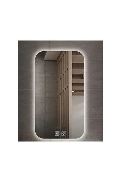 GLOBAL LED MIRROR 50x65 cm Dokunmatik Tuşlu Buğu Çözücü Ledli Banyo Aynası Dekoratif Ayna ürün görseli 1