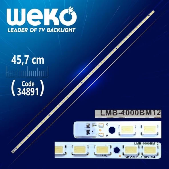 LMB-4000BM12 - 45.7 Cm 56 Ledli - WK-736 Tv Led Bar (Tvnizi açıp içindeki led barla birebir aynısı olduğunu görmeden almayınız. Sonrasında iade ALMAMAKTAYIZ.) ürün görseli 1