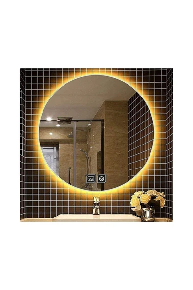 GLOBAL LED MIRROR 70 cm Dokunmatik Tuşlu Buğu Çözücü Ledli Yuvarlak Banyo Aynası ürün görseli 1