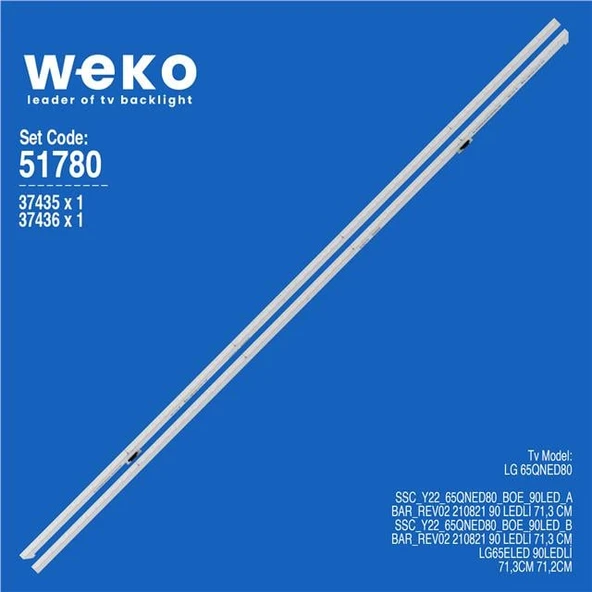 Wkset-6780 37435X1 37436X1 Ssc_Y22_65Qned80_Boe_90Led_A/B  2 Adet Led Bar (90Led) (Tvnizi açıp içindeki led barla birebir aynısı olduğunu görmeden almayınız. Sonrasında iade ALMAMAKTAYIZ.) ürün görseli 1