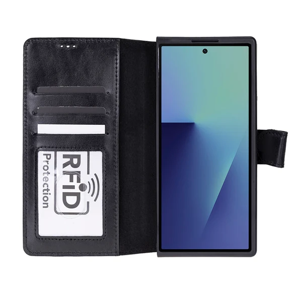 Samsung Galaxy Z Fold7 Uyumlu Manyetik Hakiki Deri Cüzdan Kılıf ,Cüzdan Taşımaya Son, Kredi Kart Yuvalı, RFID Güvenlik ürün görseli 1