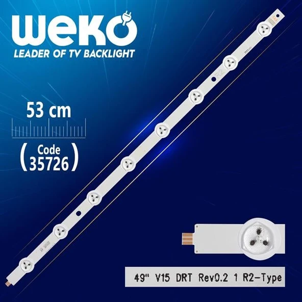 49'' V15 DRT REV0.2 1 R2-TYPE - 53 Cm 8 Ledli - WK-1196 Led Tv Bar ürün görseli 1