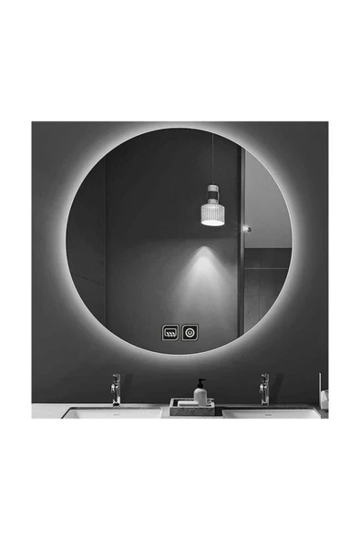 GLOBAL LED MIRROR 70 Cm Dokunmatik Tuşlu Buğu Çözücü Ledli Yuvarlak Banyo Aynası ürün görseli 1