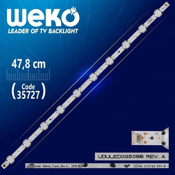 Lg Innotek 50Inch_Funai_Rev.A - Vdvled0gs066 Rev.A - 47.8 Cm 10 Ledli - (Wk-1197) ürün görseli 1