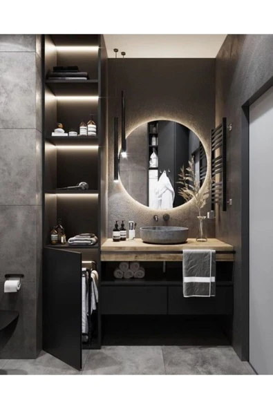 GLOBAL LED MIRROR 50 Cm Ledli Ayna Dresuar Hol Koridor Duvar Salon Banyo Wc Ofis Çocuk Yatak Odası Boy ürün görseli 1