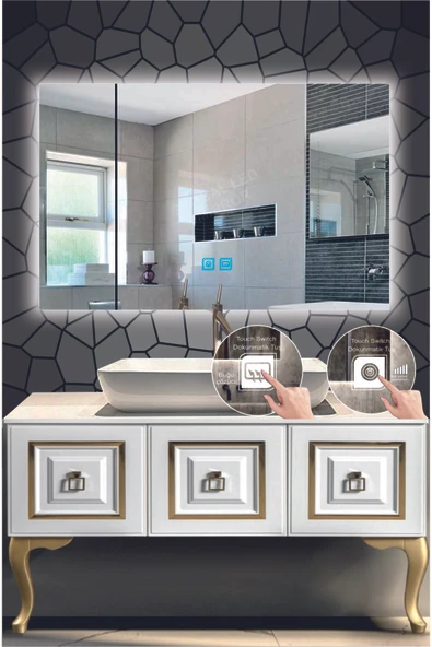 DNR Mirror 65x90 Cm Buğu Yapmayan Dokunmatik Günışığı Ledli Dikdörtgen Banyo Aynası ürün görseli 1