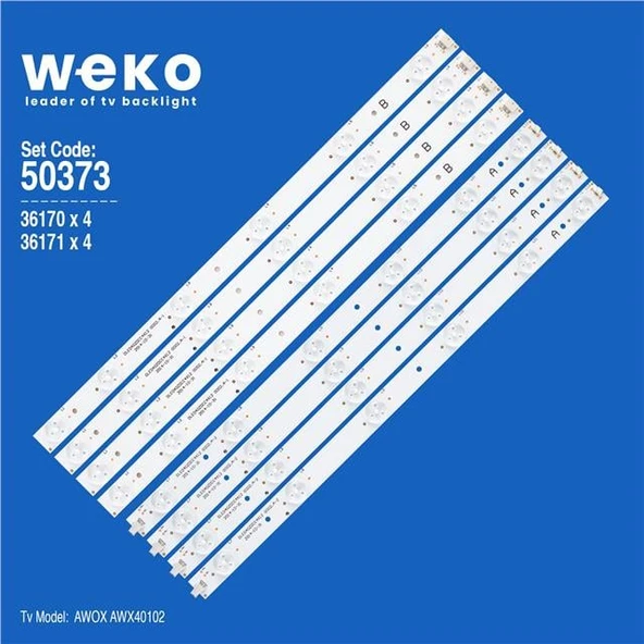 Wkset-5373 36170X4 36171X4 Dled40zdcc4x12 0002.A 8 Adet Led Bar (Tvnizi açıp içindeki led barla birebir aynısı olduğunu görmeden almayınız. Sonrasında iade ALMAMAKTAYIZ.) ürün görseli 1