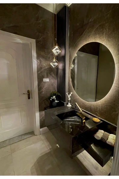 GLOBAL LED MIRROR 70cm Günışığı Yuvarlak Ledli Ayna Dresuar Hol Koridor Duvar Salon Banyo Wc Ofis Çocuk Yatak Odası ürün görseli 1