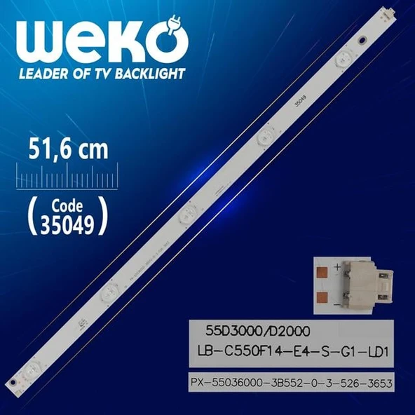 LB-C550F14-E4-S-G1-LD1 - LB55036 V0 - 51.6 Cm 5 Ledli - WK-226/WK-232 Led Tv Bar ürün görseli 1