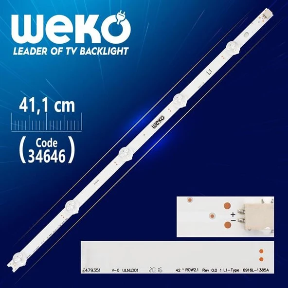 42 Row2.1 Rev1.0 2 L1-Type  41.2 Cm 5 Ledli - (Wk-069) ürün görseli 1
