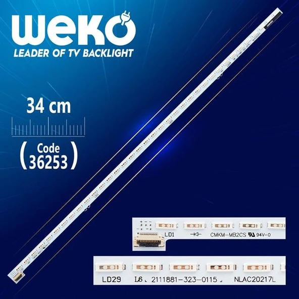 NLAC20217L 36 LEDLİ 34 CM - Tv Led Bar (Tvnizi açıp içindeki led barla birebir aynısı olduğunu görmeden almayınız. Sonrasında iade ALMAMAKTAYIZ.) ürün görseli 1