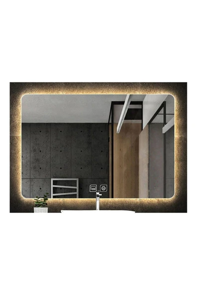 GLOBAL LED MIRROR 50x65 Cm Dokunmatik Tuşlu Buğu Çözücü Ledli Banyo Aynası Dekoratif Ayna ürün görseli 1