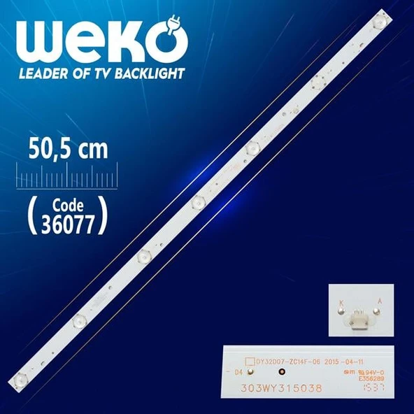 0732D07-ZC14F-06 532WY315M06 50.5 Cm Tv Led Bar (Tvnizi açıp içindeki led barla birebir aynısı olduğunu görmeden almayınız. Sonrasında iade ALMAMAKTAYIZ.) ürün görseli 1