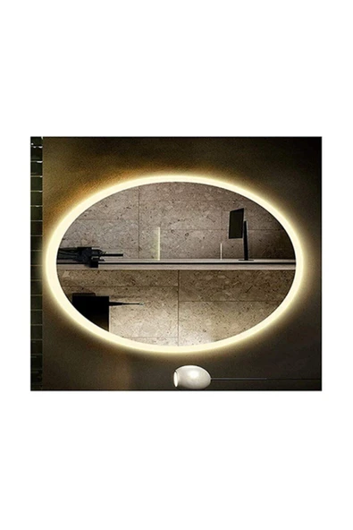 GLOBAL LED MIRROR 35x55 Cm Kumlamalı Elips Ledli Ayna Banyo Aynası Dekoratif Ayna Boy Ayna Salon Duvar Ayna ürün görseli 1