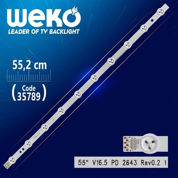 55'' V16.5 PD 2643 REV0.2 1 - A - 58.4 Cm 10 Ledli - WK-1255 Led Tv Bar ürün görseli 1