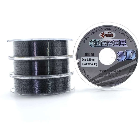 Captain Clever 3D Smooth100mt Monofilament Misina Black Kamou ürün görseli 1
